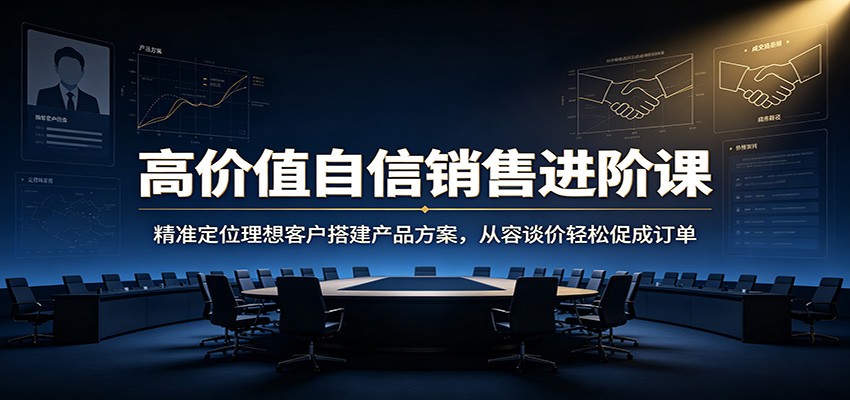 高价值自信销售进阶课：精准定位理想客户搭建产品方案，从容谈价轻松促成订单-LanTi云网创