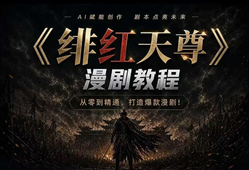 绯红天尊AI漫剧系统教程｜从零入门到精通，工具运用+剧本创作+爆款逻辑+提示词素材+镜头剪辑，全套爆款漫剧落地实战课-LanTi云网创