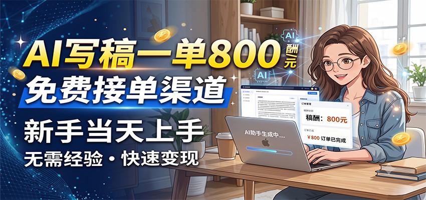 AI写稿一单800，免费接单渠道，一单一结几十到上千，新手当天上手-LanTi云网创
