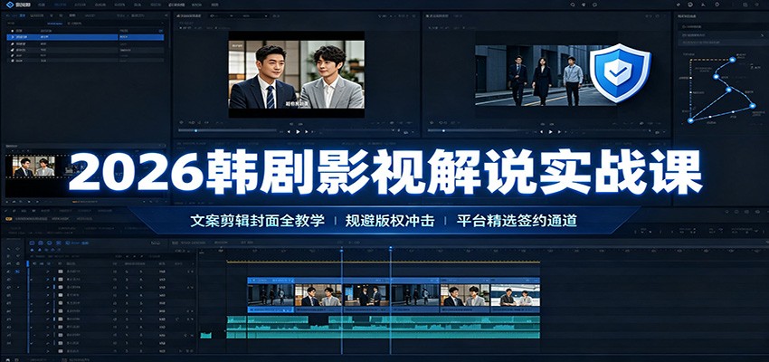 2026韩剧影视解说实战课：文案剪辑封面全教学，规避版权冲击平台精选签约通道-LanTi云网创