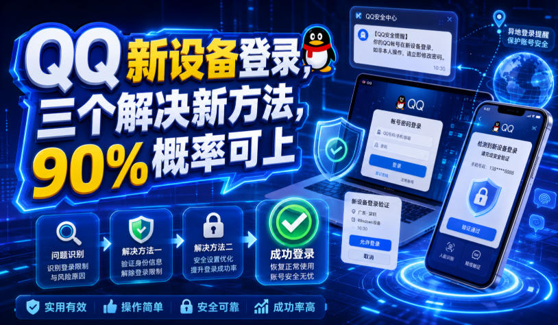 QQ新设备登录，三个解决新方法，90%概率可上-LanTi云网创