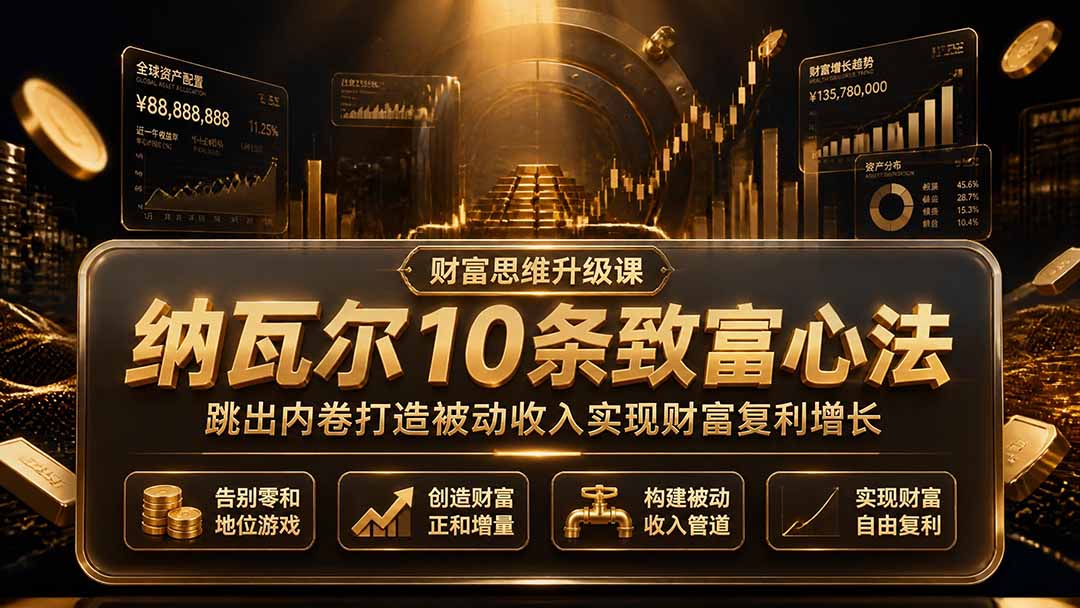 付费文章：纳瓦尔10条致富心法，跳出内卷打造被动收入实现财富复利增长-LanTi云网创