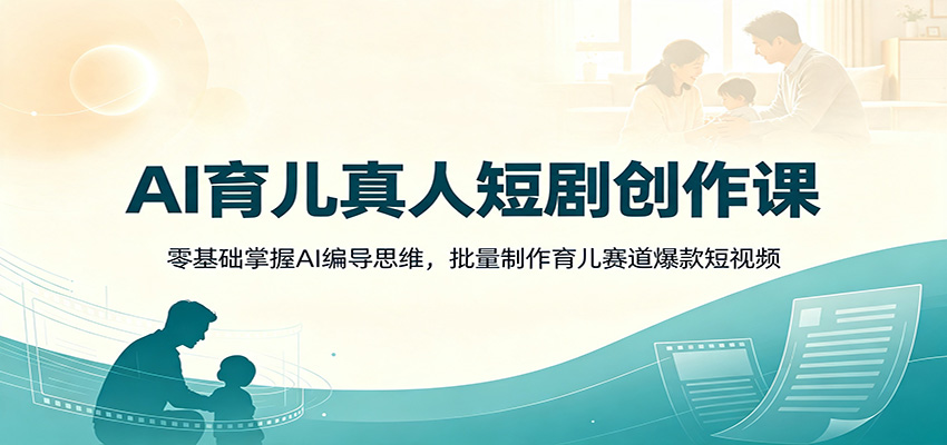 AI育儿真人短剧创作课：零基础掌握AI编导思维，批量制作育儿赛道爆款短视频-LanTi云网创