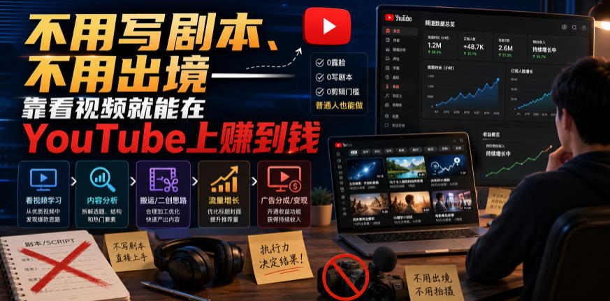 不用写剧本、不用出境——靠看视频就能在YouTube上賺到钱【原创双语字幕】-LanTi云网创