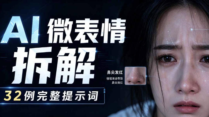 AI微表情拆解提示词合集，精准调控AI角色表情，可直接复用，0基础也能调出影视级表情变化-LanTi云网创