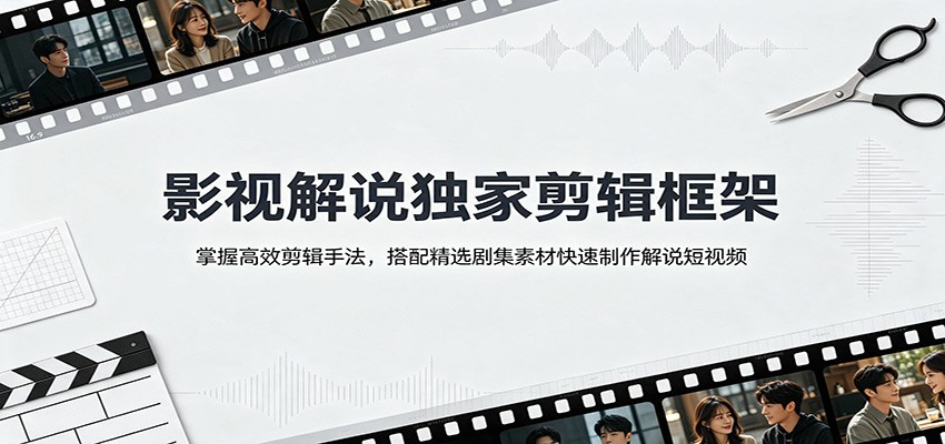 影视解说独家剪辑框架：掌握高效剪辑手法，搭配精选剧集素材快速制作解说短视频-LanTi云网创