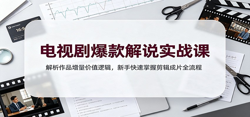 电视剧爆款解说实战课：解析作品增量价值逻辑，新手快速掌握剪辑成片全流程-LanTi云网创