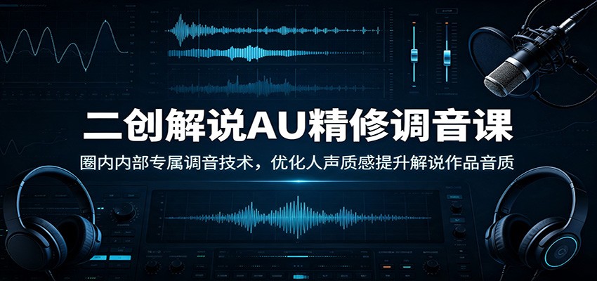 二创解说AU精修调音课：圈内内部专属调音技术，优化人声质感提升解说作品音质-LanTi云网创