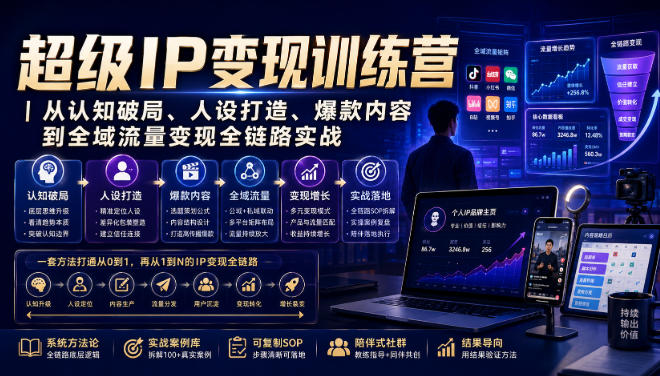 超级IP变现训练营｜从认知破局、人设打造、爆款内容到全域流量变现全链路实战-LanTi云网创