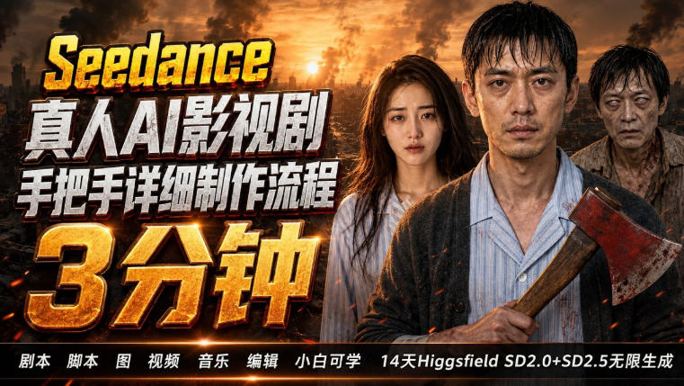 3分钟真人AI影视剧怎么做？SD 2.0手把手完整制作流程｜Higgsfield 14天SD 2.0/2.5无限生成-LanTi云网创