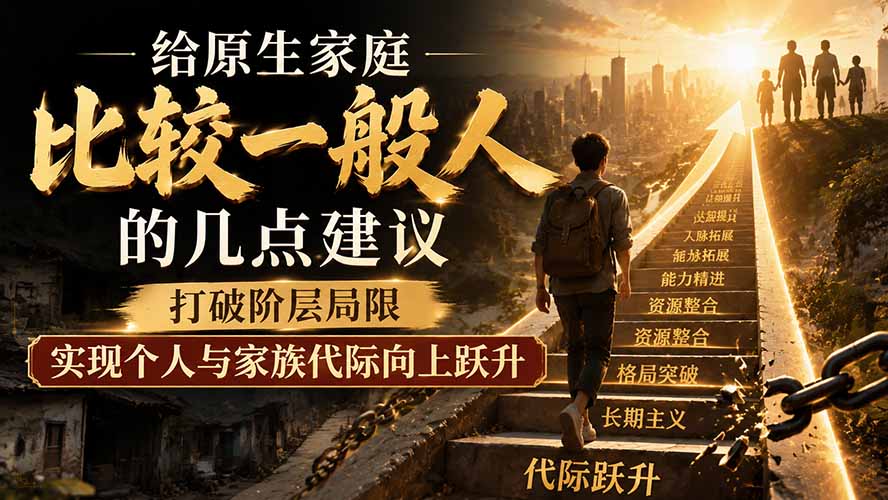付费文章：给原生家庭比较一般人的几点建议，打破阶层局限，实现个人与家族代际向上跃升-LanTi云网创