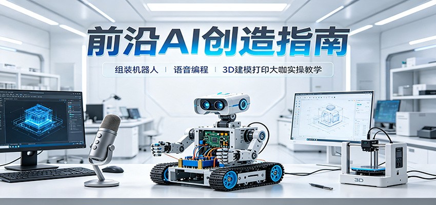 前沿AI创造指南：组装机器人、语音编程、3D建模打印大咖实操教学-LanTi云网创