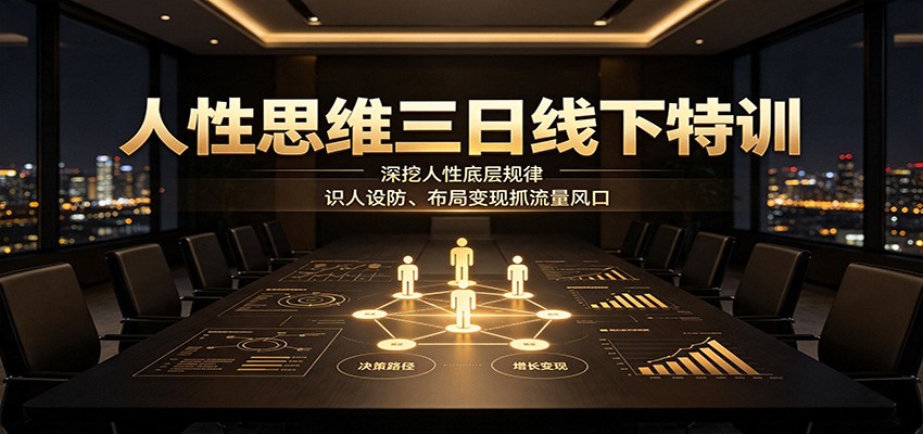 人性思维三日线下特训:深挖人性底层规律,识人设防、布局变现抓流量风口-LanTi云网创
