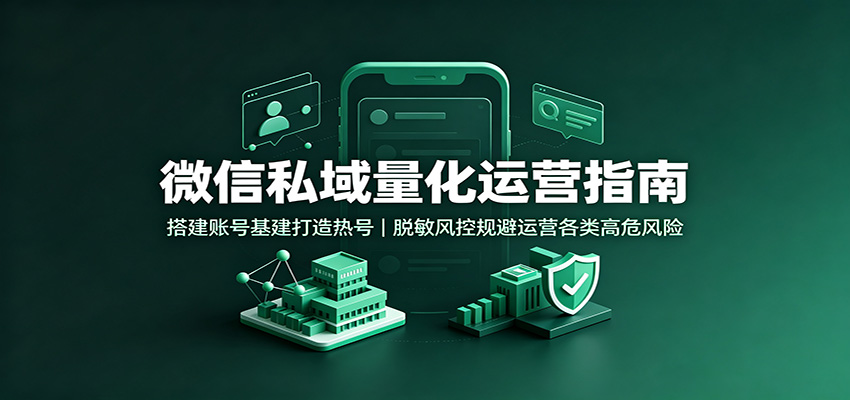微信私域量化运营指南：搭建账号基建打造热号，脱敏风控规避运营各类高危风险-LanTi云网创