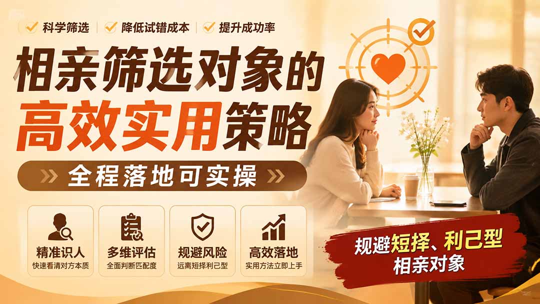 付费文章：相亲筛选对象的高效实用策略，全程落地可实操，规避短择、利己型相亲对象-LanTi云网创