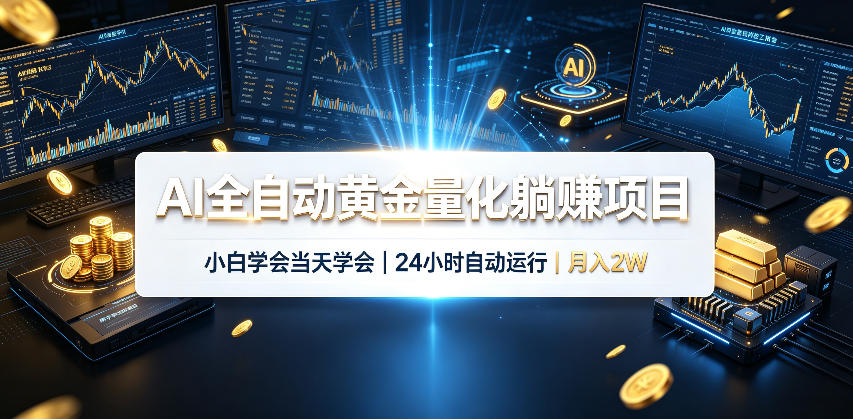 AI全自动黄金量化躺賺项目，24小时自动运行，月入2W！-LanTi云网创