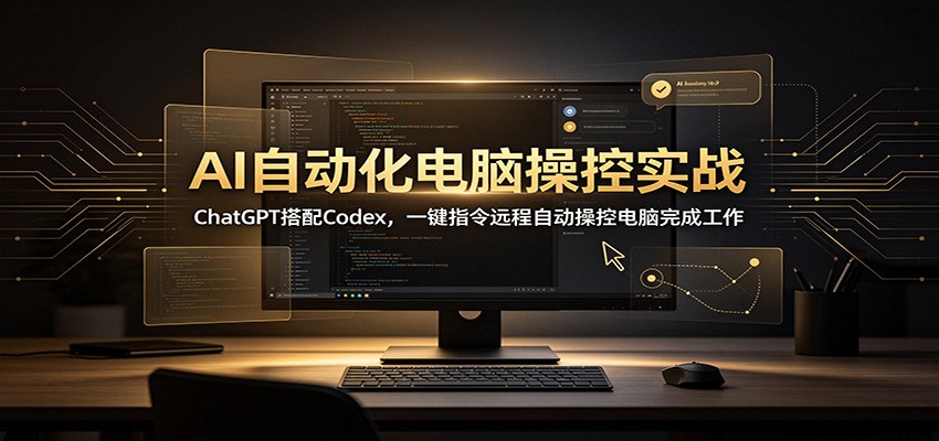 AI自动化电脑操控实战：ChatGPT搭配Codex，一键指令远程自动操控电脑完成工作-LanTi云网创