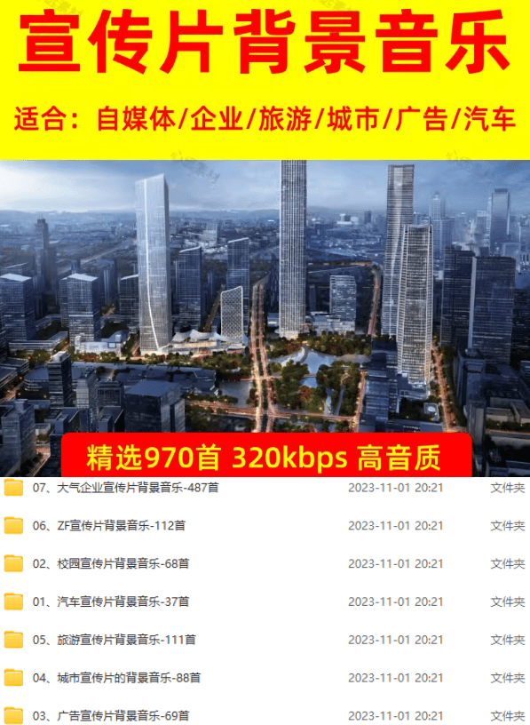 图片[2]-某宝付费购买，常用6G音效合集！970+首宣传片背景音乐，无版权可商用大气素材，分类清晰，高质量内容-LanTi云网创