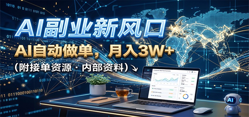 AI副业新风口,AI自动做单,月入3W+,附接单资源-LanTi云网创