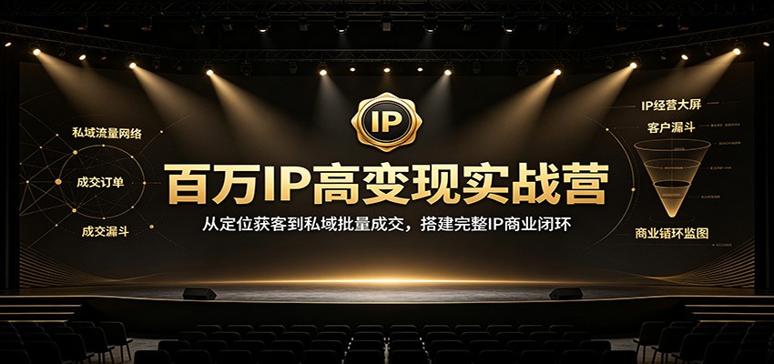百万IP高变现实战营：从定位获客到私域批量成交，搭建完整IP商业闭环-LanTi云网创