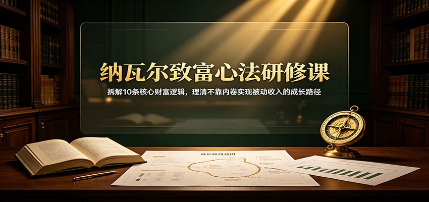 纳瓦尔致富心法研修课：拆解10条核心财富逻辑，理清不靠内卷实现被动收入的成长路径-LanTi云网创