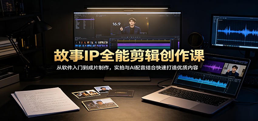 故事IP全能剪辑创作课：从软件入门到成片制作，实拍与AI配音结合快速打造优质内容-LanTi云网创