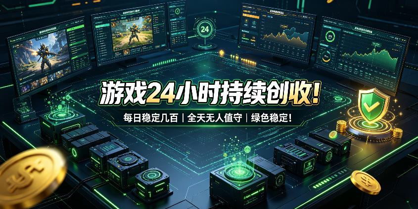 游戏24小时持续创收！每日稳定几百，全天无人值守，绿色稳定！【揭秘】-LanTi云网创
