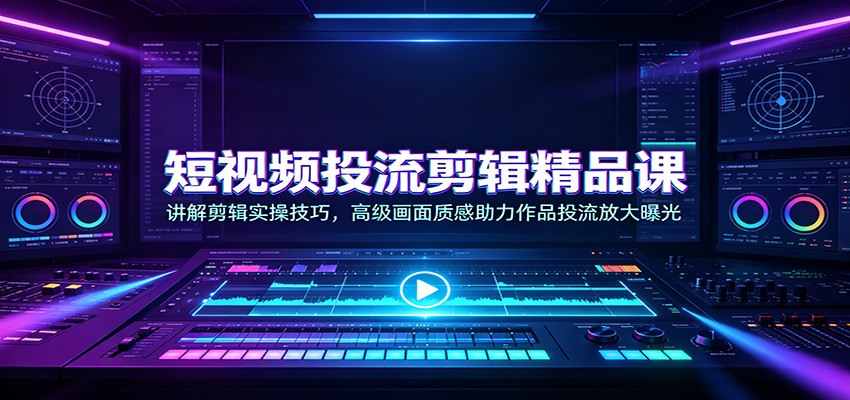 短视频投流剪辑精品课：讲解剪辑实操技巧，高级画面质感助力作品投流放大曝光-LanTi云网创