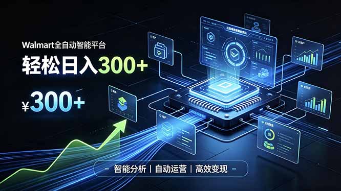 Walmart全自动智能平台，轻松日入300+一站式跨境智能运营工具。无需复杂实操-LanTi云网创
