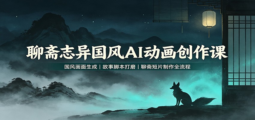 聊斋志异国风AI动画创作课：国风画面生成，故事脚本打磨，聊斋短片制作全流程-LanTi云网创