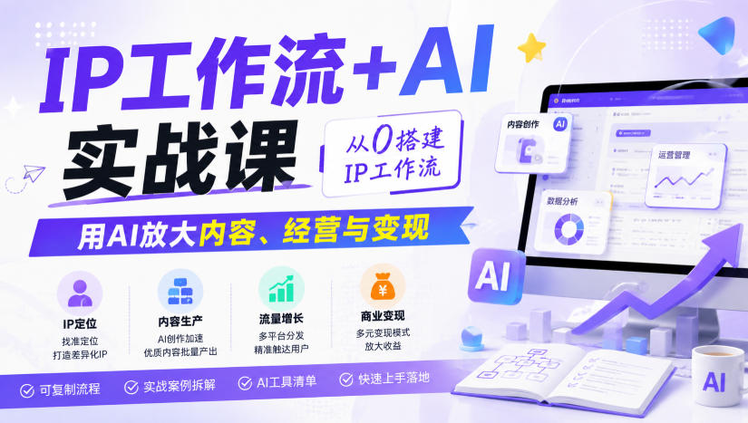 IP工作流+AI实战课，从0搭建IP工作流，用AI放大内容、经营与变现-LanTi云网创