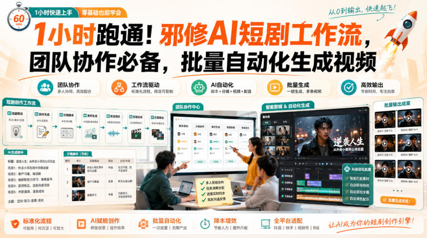 1小时跑通！邪修AI短剧工作流，团队协作必备，批量自动化生成视频-LanTi云网创