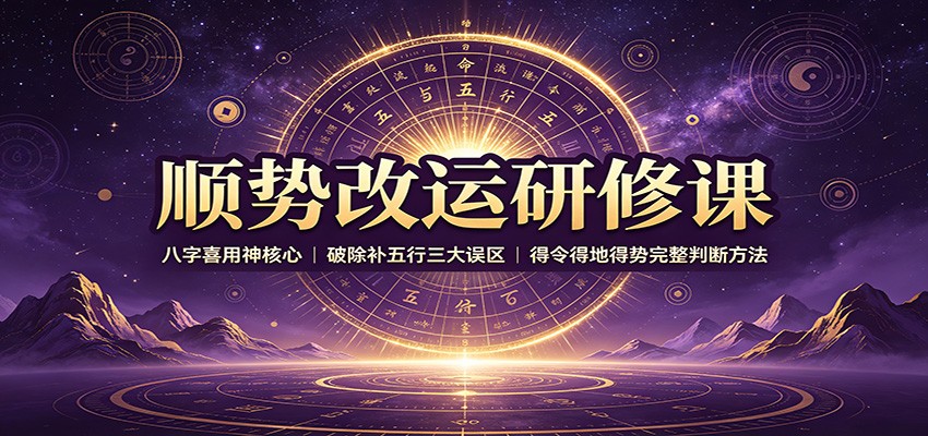 顺势改运研修课:八字喜用神核心,破除补五行三大误区,得令得地得势完整判断方法-LanTi云网创