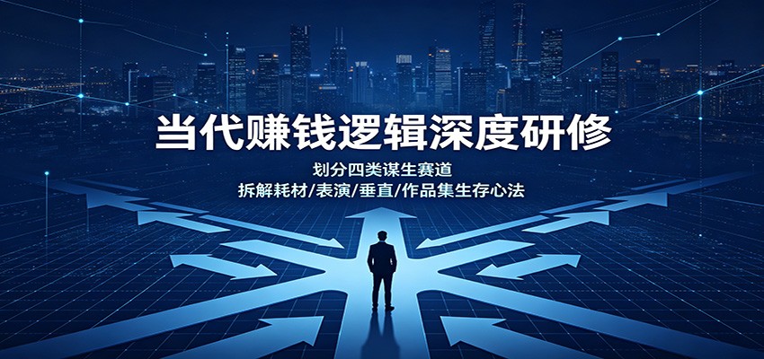 当代赚钱逻辑深度研修:划分四类谋生赛道,拆解耗材/表演/垂直/作品集生存心法-LanTi云网创