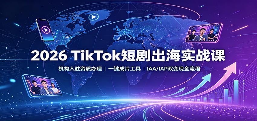 2026 TikTok短剧出海实战课：机构入驻资质办理，一键成片工具，IAA/IAP双变现全流程-LanTi云网创