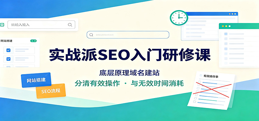 实战派SEO入门研修课：底层原理域名建站，分清有效操作与无效时间消耗-LanTi云网创