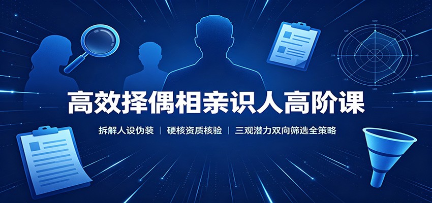 高效择偶相亲识人高阶课:拆解人设伪装,硬核资质核验,三观潜力双向筛选全策略-LanTi云网创