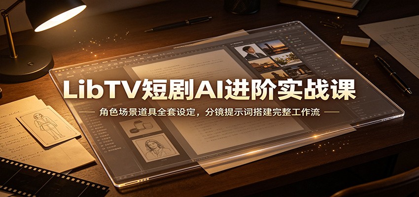 LibTV短剧AI进阶实战课：角色场景道具全套设定，分镜提示词搭建完整工作流-LanTi云网创