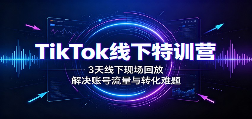 TikTok线下特训营:3天线下现场回放,解决账号流量与转化难题-LanTi云网创
