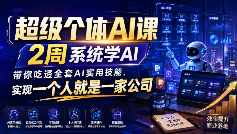 超级个体AI课，2周系统学AI，带你吃透全套AI实用技能，实现一个人就是一家公司(更新0818)-LanTi云网创