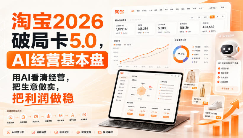 智篆商业-淘宝2026破局卡5.0，AI经营基本盘，用AI看清经营，把生意做实，把利润做稳-LanTi云网创