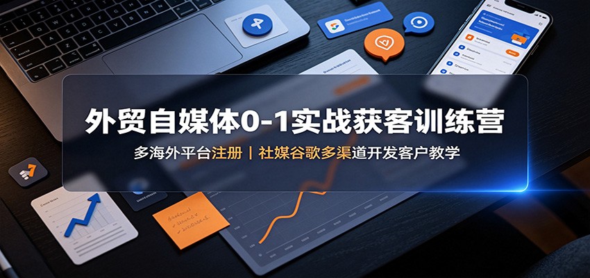 外贸自媒体0-1实战获客训练营：多海外平台注册，社媒谷歌多渠道开发客户教学-LanTi云网创