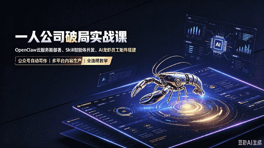 一人公司破局实战课｜OpenClaw云服务器部署、Skill智能体开发、AI龙虾员工矩阵搭建，公众号自动写作与多平台内容…-LanTi云网创