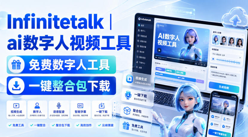 Infinitetalk丨ai数字人视频工具，免费数字人工具，一键整合包下载-LanTi云网创