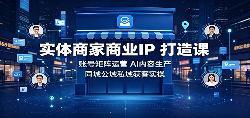 实体商家商业IP打造课：账号矩阵运营，AI内容生产，同城公域私域获客实操-LanTi云网创