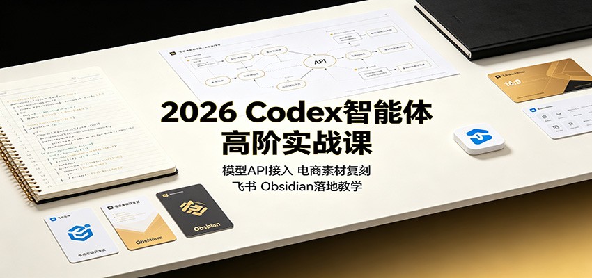 2026 Codex智能体高阶实战课：模型API接入，电商素材复刻，飞书Obsidian落地教学-LanTi云网创