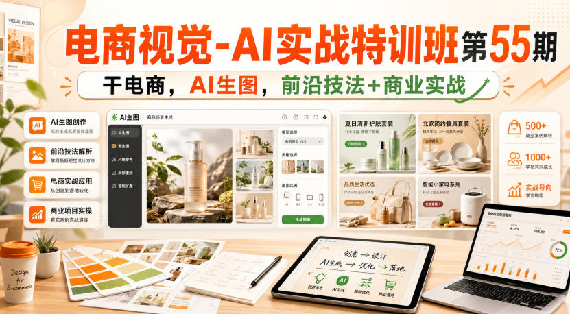 电商视觉-AI实战特训班第55期，干电商，AI生图，前沿技法+商业实战-LanTi云网创
