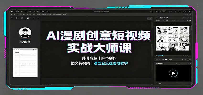 AI漫剧创意短视频实战大师课：账号定位脚本创作，图文转视频，漫剧全流程落地教学-LanTi云网创