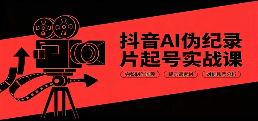 抖音AI伪纪录片起号实战课：完整制作流程，提示词素材，对标账号分析-LanTi云网创