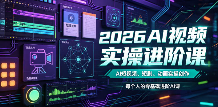 2026AI视频实操进阶课，AI短视频、短剧、动画实操创作，每个人的零基础进阶ai课(更新0825)-LanTi云网创